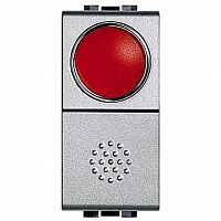 Выключатель 1-клавишный кнопочный LIVING LIGHT, скрытый монтаж, алюминий |  код. NT4038R |  Bticino